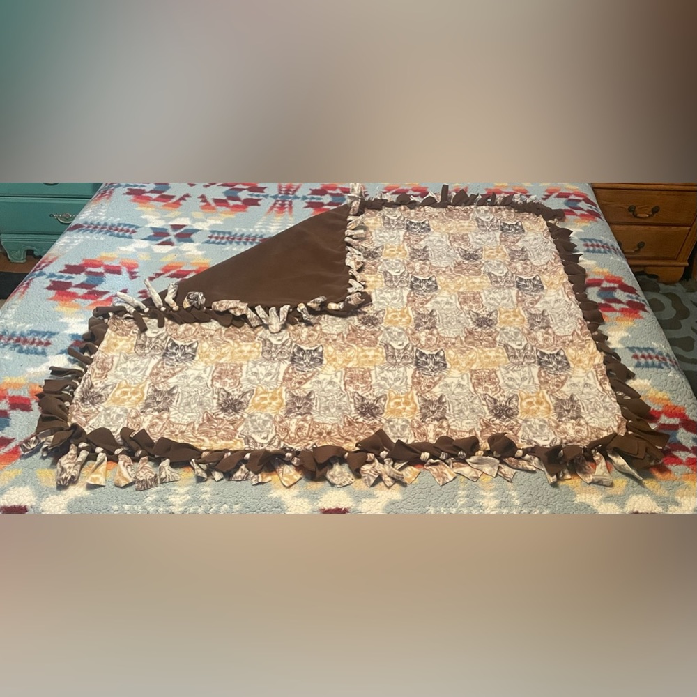 NEW Handmade Cat Fleece Blanket